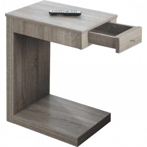 Accent Table in Reclaimed Look Dark Taupe with Drawer